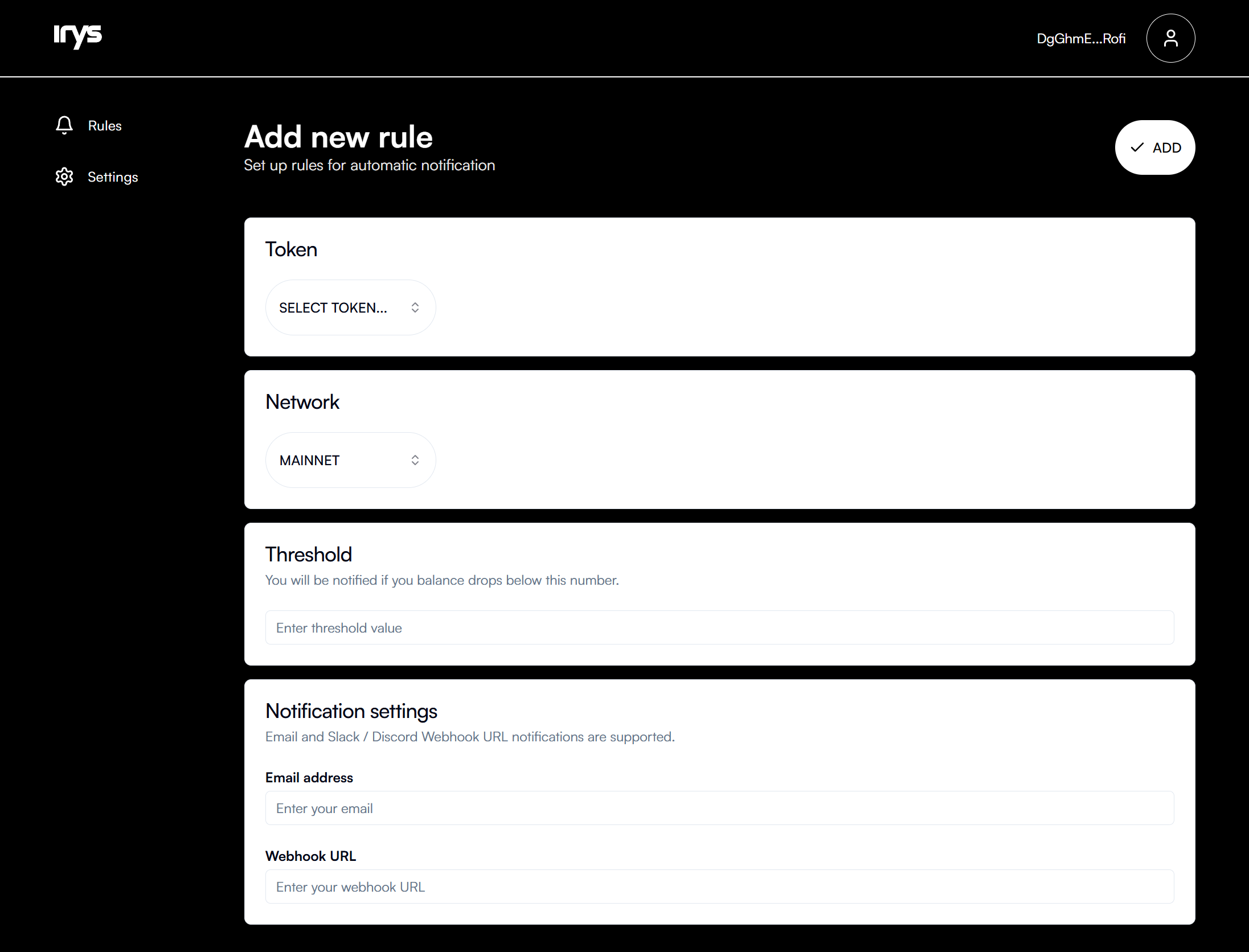 Irys Balance Alerts