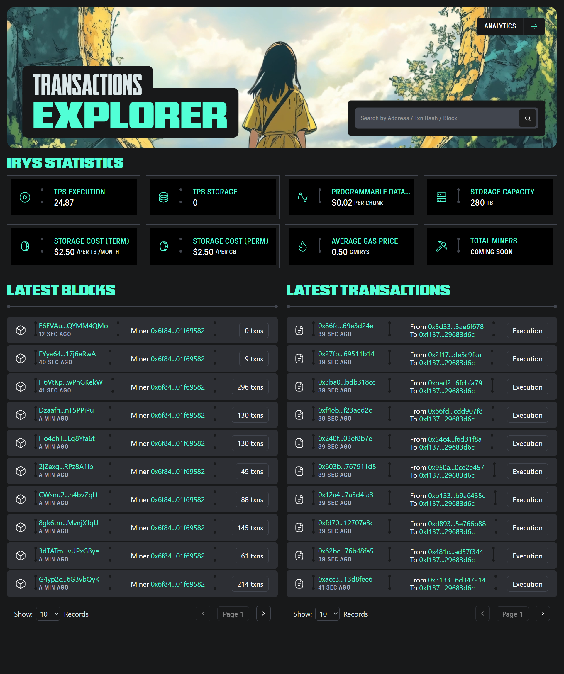 Irys Transaction Explorer